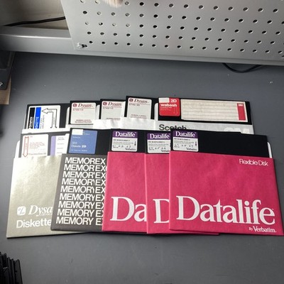 Lot of 10 8 inch Floppy Disk Diskette Datalife Scotch Memorex 70s 80s Blanks