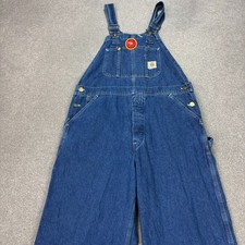 Carhartt Dungarees Adult 34x30 Blue Overalls Bib Carpenter Workwear Denim Mens