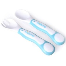 Kidsme Accessori Bimbi Set Cucchiaio Forchetta Svezzamento Azzurro Bambini