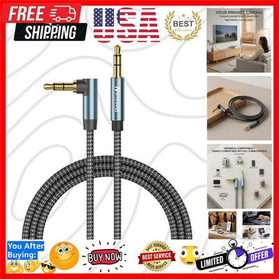 1ft Short Aux Cord, 90 Degree Right Angle 3.5mm Audio Cable, TRS Male to Male...