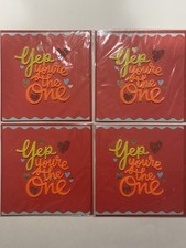 4 PAPYRUS lot VALENTINE'S DAY greeting cards envelopes NEW Love Friends SET