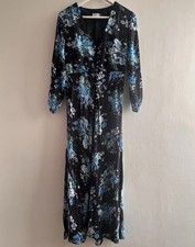 RIXO London Katie Floral Maxi Dress Blue UK 12