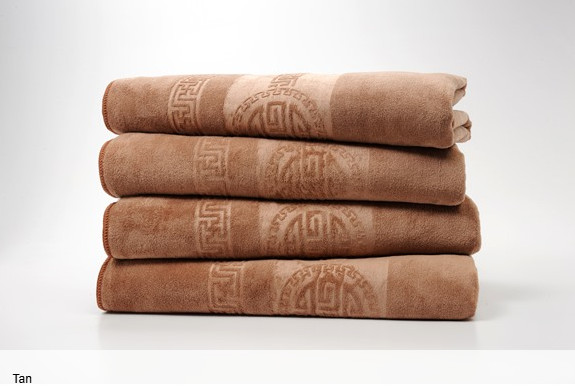 НАБОР БАННЫХ ПОЛОТЕНЕЦ ИЗ МИКРОФИБРЫ С ТИСНЕНИЕМ DAN RIVER ИЗ 4 ЧАСТЕЙ 28X55 ДЮЙМОВ - КОРИЧНЕВЫЙ