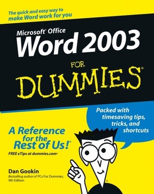 Word 2003 for Dummies Paperback Dan Gookin