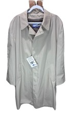 New Vintage Stormport Mens’s Lined Trench Coat Size 44R Light Tan Made in USA