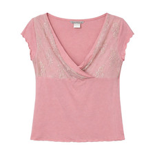 Y2K Coquette Lace Babydoll Top Women Size Large Fairycore Soft Girl Romantic