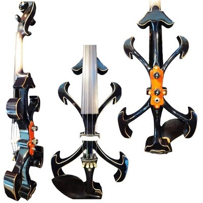 Black color Electric Violin 4/4, Full siz Electronic Violin, free case bow cable