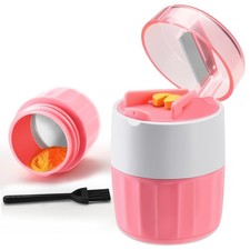 3-in-1 Pill Crusher and Cutter, Pills Fine Powder with Pink