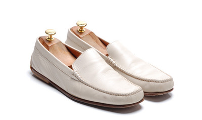 J M Weston Off-White Cream Halbschuhe Fahrschuhe - UK 8,5 D US 9,5 EU 42,5