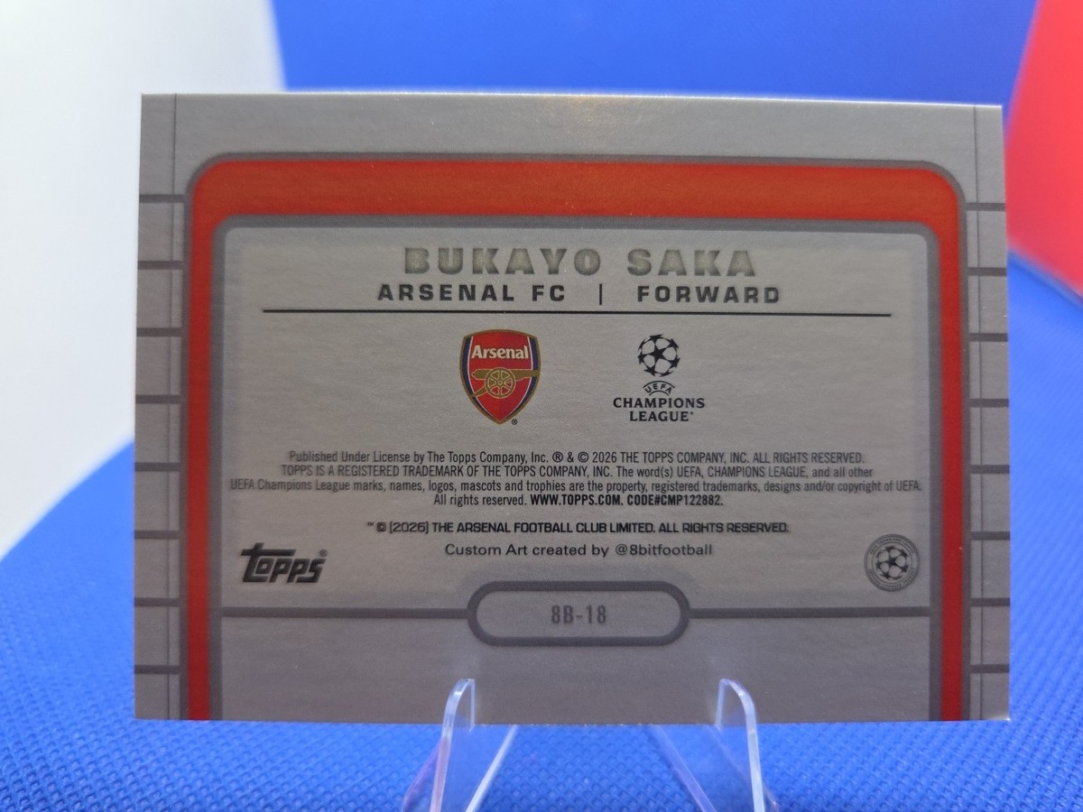 2025-26 Topps UEFA Club Competitions 8Bit Shots 8B-18 Bukayo Saka