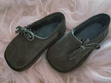 Puppen Schuhe Echtleder dunkelgrün