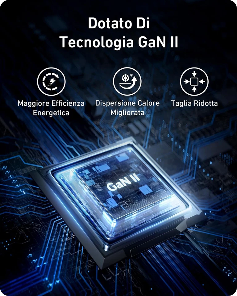 Anker Caricatore USB C 736 Da 100 W (Nano II 100 W), 3 Porte, Adatto per Macbook - Immagine 4 di 4