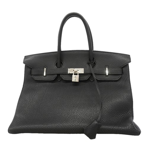 Auth [6ic4178-h] HERMES Handbag Birkin 35 Togo Silver metal fitting [Pre-owned]