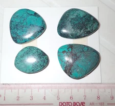 Turquoise Stone Flat Free Form Cabochon 106 Carat 4 pieces 21.2 gram