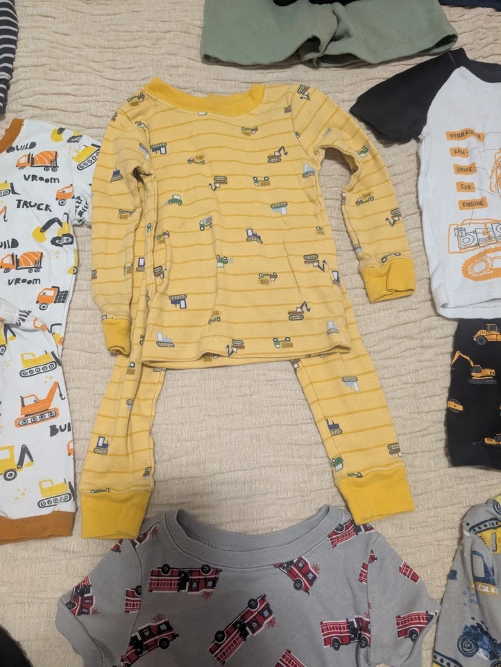 Для мальчиков ясельного возраста 2t пижама PJ Sleepwear лот 20 изделий десять комплектов с длинным и коротким рукавом - Изображение 4 из 4