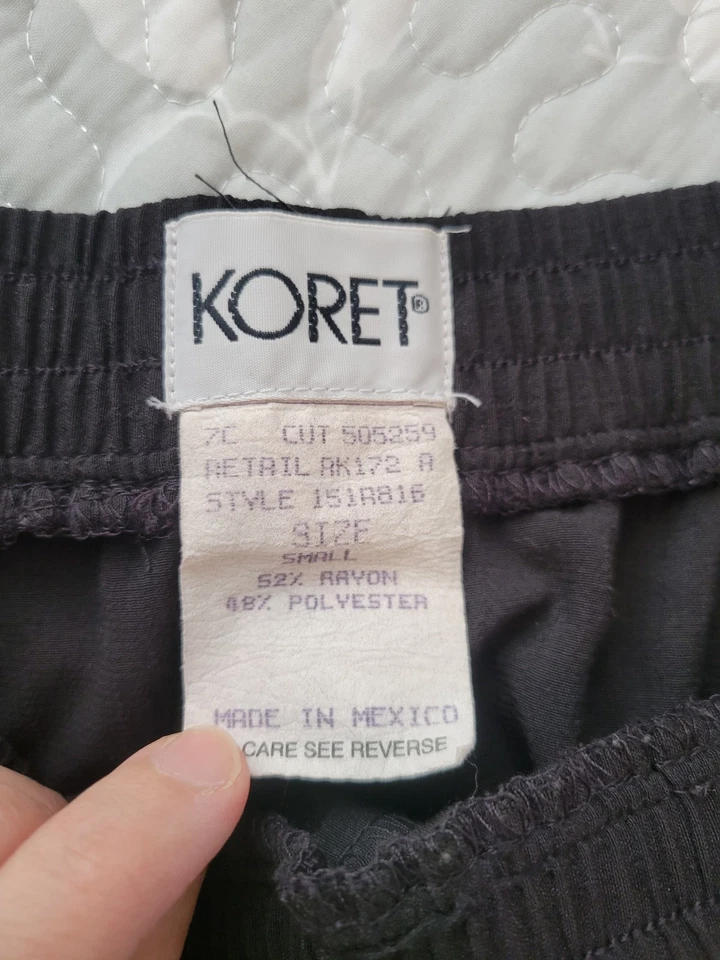 Koret Damen schwarzer langer A-Linien Rock S einfarbig elastischer Bund Knopfleiste - Bild 3 von 3