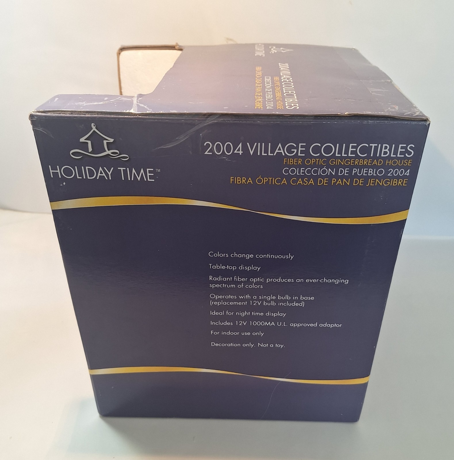 Christmas Holiday Time 2004 Village Collectibles Gingerbread House Fiber Optic