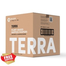 Terra Diapers Size 5 Plant-Based 128ct Toddler Sensitive Skin