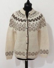 Alafoss Island Norweger Strickjacke Grösse S/M Damen Handarbeit Schurwolle T448