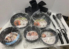 5 Pan Nonstick Granite Cookware Set w Removable Handles, w/ 3 Utensils   ALL NEW