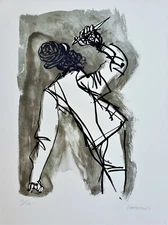 ABRAHAM RATTNER Original PENCIL SIGNED Numbered LIMITED EDITION Color Lithograph