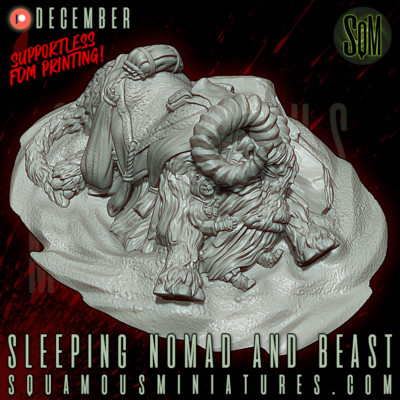Sleeping Nomad Beast  (1) - Star Wars Legion Scale/Roleplay resin miniature SM
