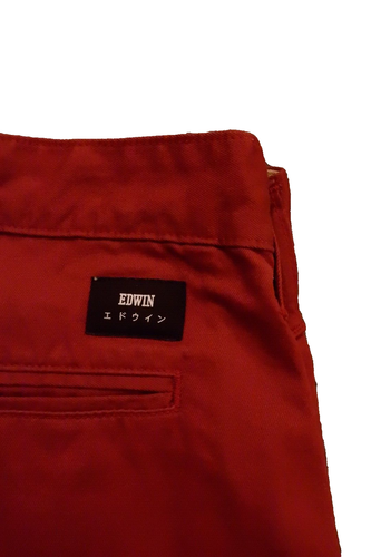 Pantalón Chino Edwin 55 Sarga Compacta 9oz W 28 Regular Rojo Sangre de Buey Nuevo con Etiquetas - Imagen 2 de 6
