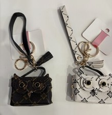 New 2 Pk Owl Small Coin Purse Key Chain