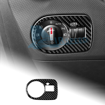 Kohlefaser Scheinwerfer Schalter Rahmen Aufkleber Für Seat Leon MK2 2005-2012