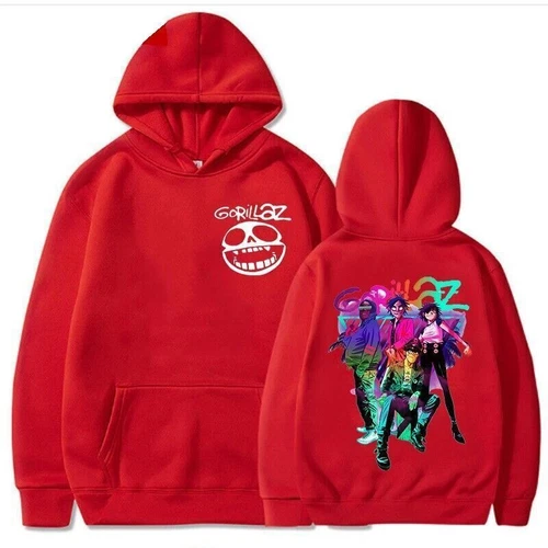 Neu Gorillaz 2D gedruckter Hoodie Lässiges langärmeliges Hoodie-Sweatshirt - Bild 7 von 11
