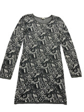 Matty M Dress Womens Medium Gray Paisley Casual Sweater Stretch Soft