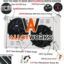 4 Row Radiator+Shroud Fan For 1969-1972 Chevy Corvette 5.7L V8 Small Block