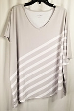 Top tunica donna Elizabeth & Clarke tecnica macchia asimmetrico scollo a V taglia 1X 