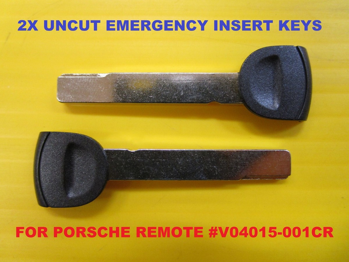 2X Uncut Emergency Key Insert for Porsche Smart Remote PROX