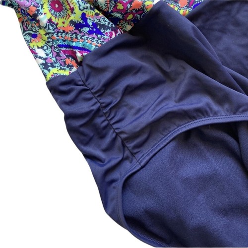 Athleta Swimsuit Size S Baja One Piece Halter Navy Blue Floral Print - Picture 7 of 12