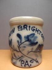 3 1/2" Crock - New Brighton Pa - Maple City Pottery - 2010 Monmouth IL USA made
