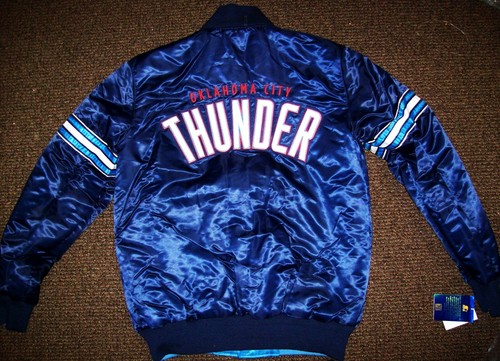 OKLAHOMA THUNDER Starter REVERSIBLE Satin Jacket BLUE & DARK BLUE XL - Bild 11 von 11