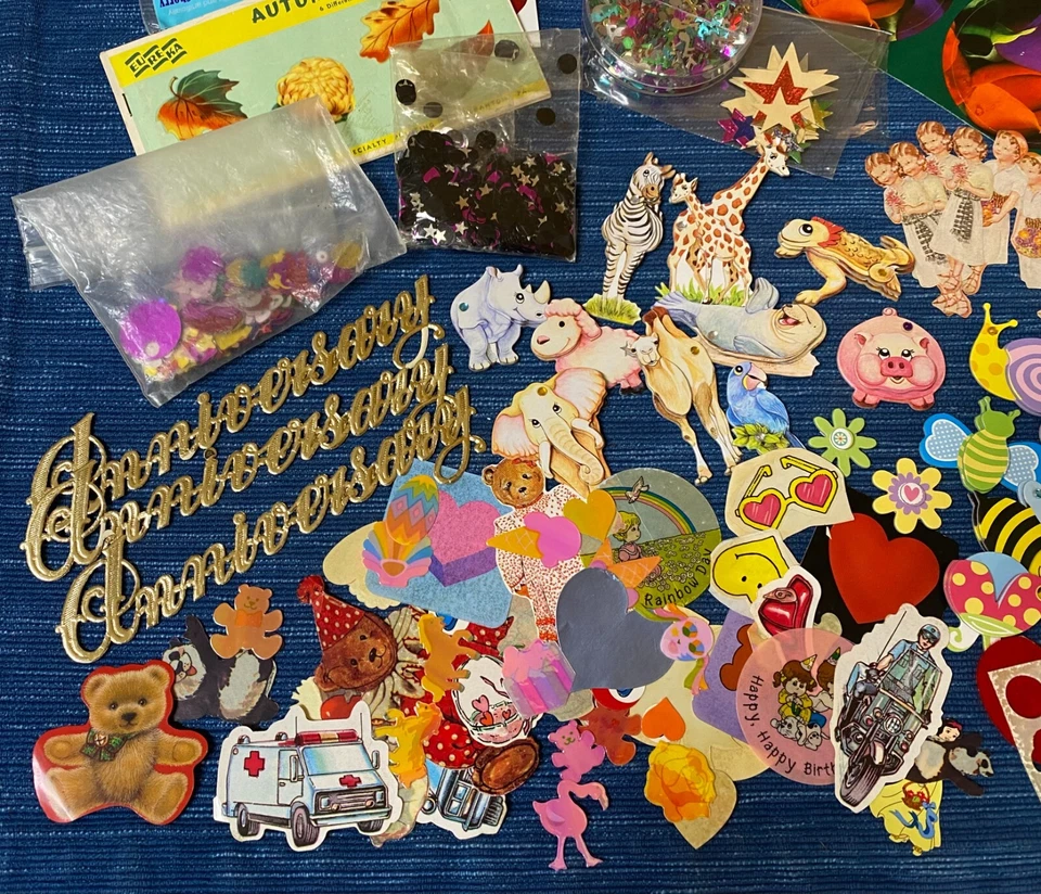 Vintage Sticker Decal Lot Confetti Tattoos Hearts Sandylion Grossman & More 988A - Image 3 of 4