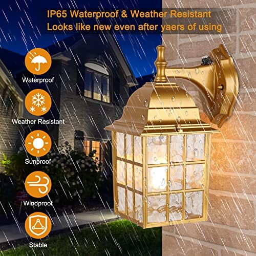 2-Pack Dusk to Dawn Outdoor Wall Lights, Sensor Exterior Assorted Colors - Picture 25 of 45