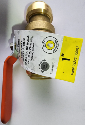 SharkBite 22223-0000LF 1 inch Push-to-Connect Brass Ball Valve