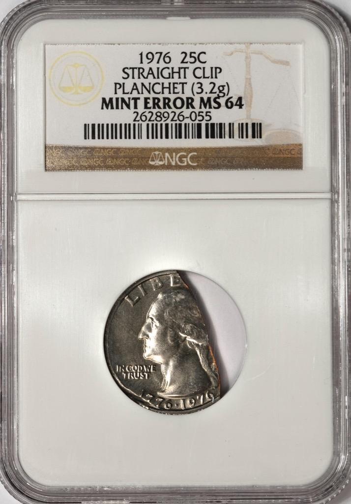 1976 NGC MS64 Huge Straight Clip 3.2 Grams Bicentennial