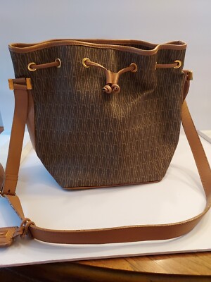 Vintage Adrienne Vittadini Signature Bucket Bag /handbag/purse EUC