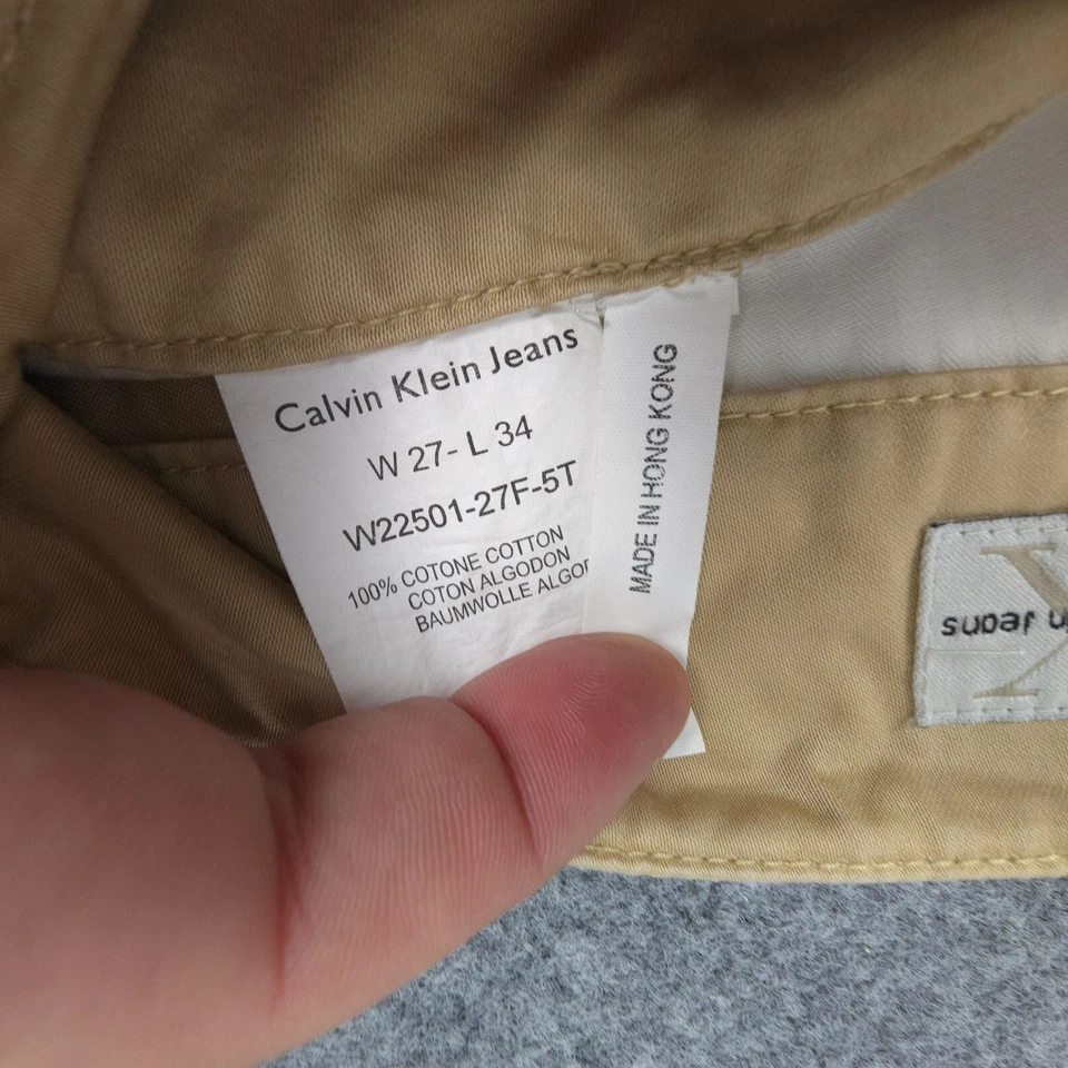 Pantalones Vintage Calvin Klein Mujer 27 Beige Cargo Algodón Clásico y2k Talla 27x28 Foto 4 de 4