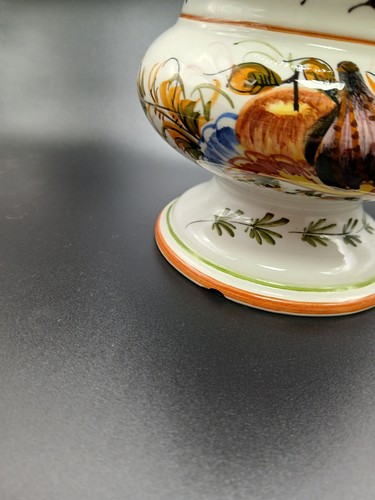 VTG Italian Pottery Apothecary  Urn Style Lidded Pedestal Jar 8.5in - Picture 4 of 15