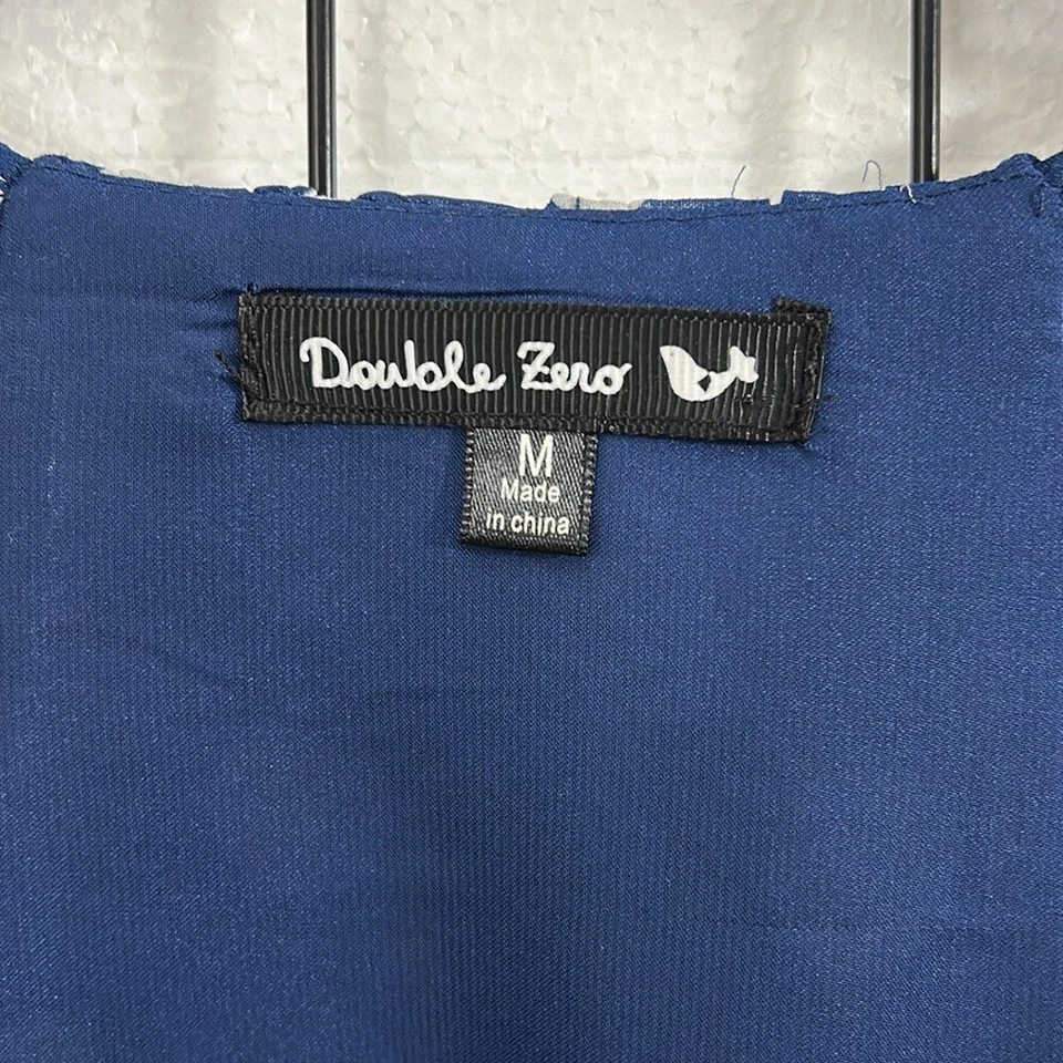 Vestido Double Zero para mujer M azul con tiras a lunares SKU 60074 Foto 2 de 4