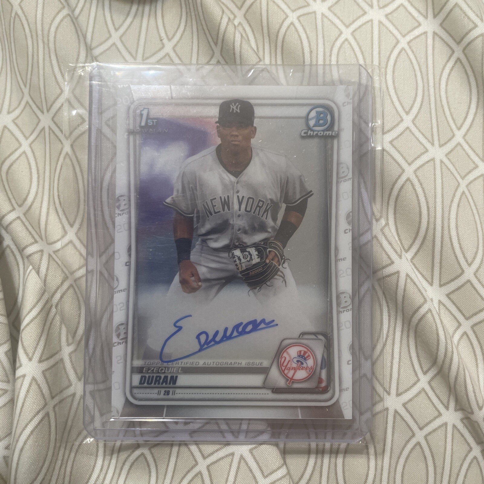 Ezequiel Duran 2020 Bowman Chrome Auto Texas Rangers