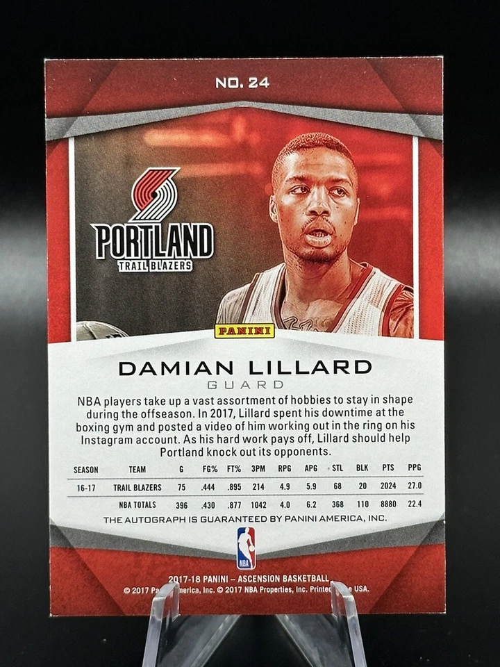 2017-18 Ascension #24 DAMIAN LILLARD Auto Autograph 50 /50 🔥 Trail Blazers 🔥 - Image 3 of 3