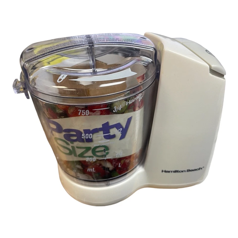 Picadora de alimentos eléctrica Hamilton Beach 3 tazas picadora fresca modelo 72600 2 velocidades-4D Foto 2 de 4