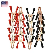 20pcs Red & Black Car Battery Test Lead Clip Crocodile Alligator Clamps 80mm 50A