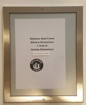 Elevator certificate frame 7.75 x 9.75 stainless Steel -REF24-1027